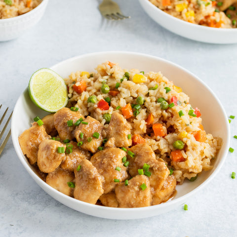 Bourbon Glazed Chicken with Fried Rice