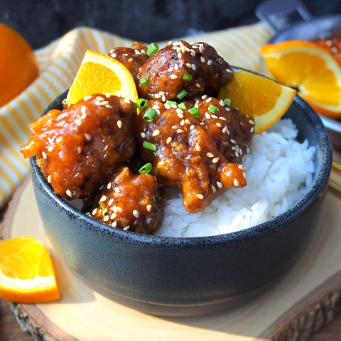 Crispy Orange Chicken with Rice