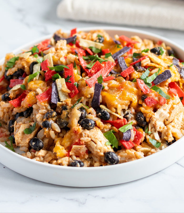 Crunchy Chicken Queso Bake
