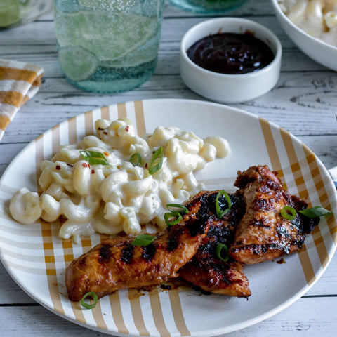 Honey Barbeque Chicken with Mac & Cheese