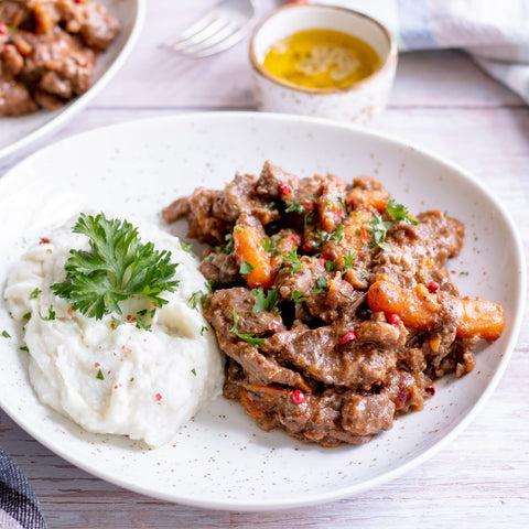 Beef Burgundy with Mashed Potatoes
