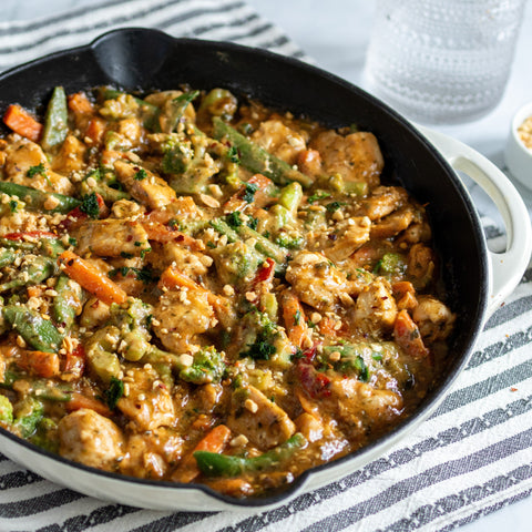 Peanut Chicken Satay Skillet