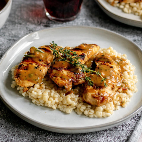 Skewerless Chicken Satay with Cous Cous