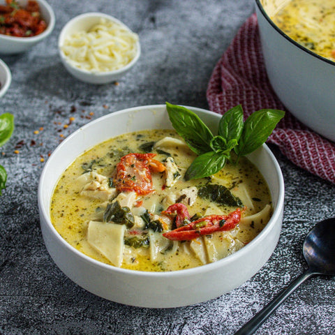 White Chicken Lasagna Soup