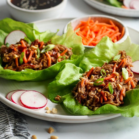 Asian Lettuce Wraps with Shredded Pork
