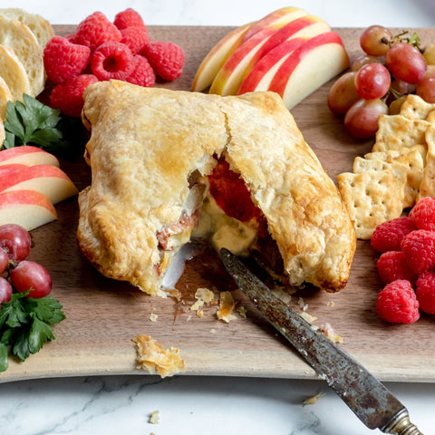 Baked Brie with Raspberry Chipotle Sauce