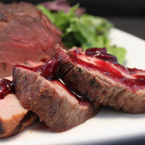 Beef Tenderloin with Cranberry Merlot Sauce