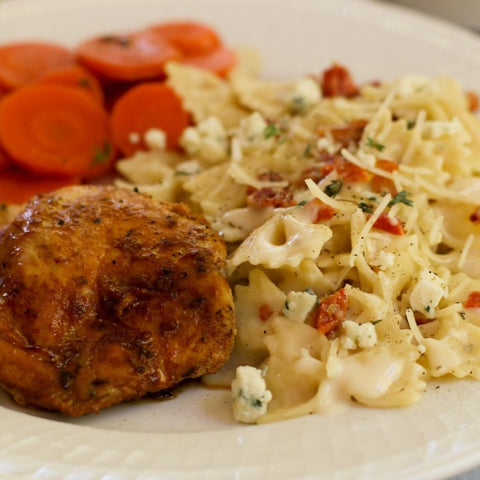 Blackened Chicken with Gorgonzola Pasta