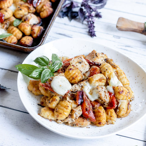 Caprese Sheet Pan Chicken and Gnocchi