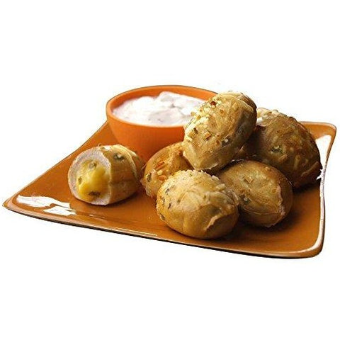 Cheddar Pretzel Poppers with Honey Mustard Sauce
