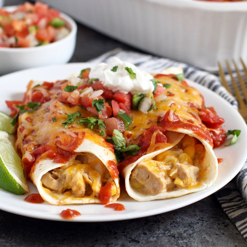 Cheesy Chipotle Seasoned Chicken Enchiladas