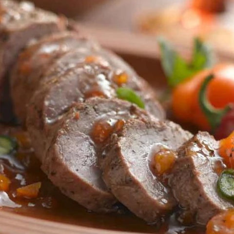 Pork Tenderloin with Chili Apricot Glaze and Green Beans
