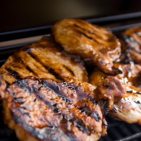 Mesquite Pork Chops with Cheddar Sliced Potatoes