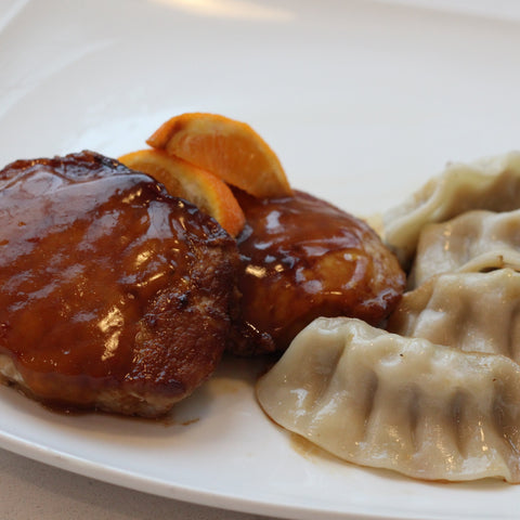 Orange-Ginger Pork Chops with Dumplings