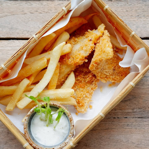 Salt and Vinegar Crusted Whitefish with Steak Fries