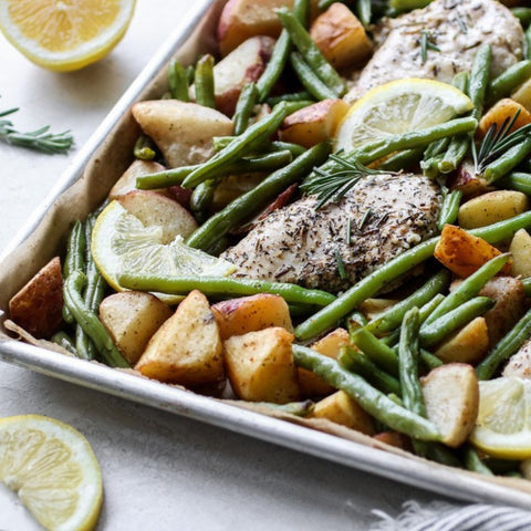 Sheet Pan Lemon Rosemary Chicken & Potatoes