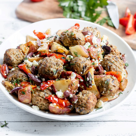 Sheet Pan Mediterranean Meatballs