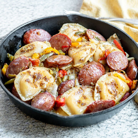 Sheet Pan Polish Sausage and Pierogies