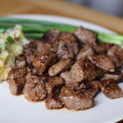 Smokehouse Maple Steak Tips with Asparagus