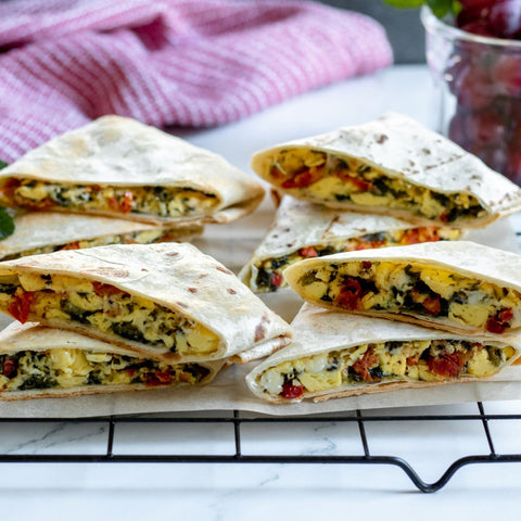 Spinach and Feta Breakfast Burritos