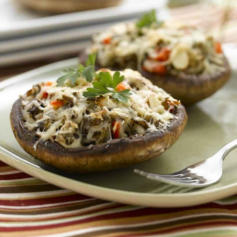 Wild Rice Stuffed Portabellas
